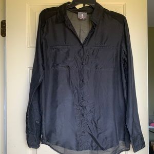 I Jeans by Buffalo Sheer Black Button Down Shirt